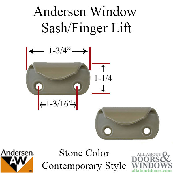 Andersen Contemporary Finger Lift, Metal - Stone