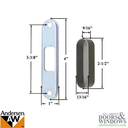 Andersen Perma-Shield Metal 4 Inch Gliding Door Strike and L