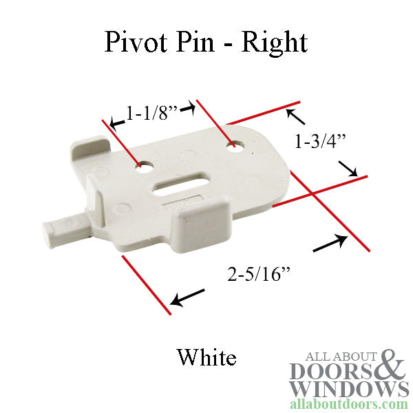 Andersen Tilt-Wash Pivot Pin, Right - White