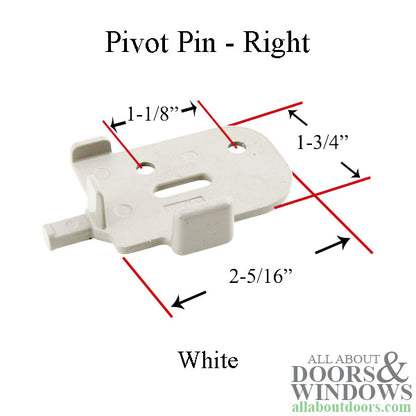 Andersen Tilt-Wash Pivot Pin, Right - White