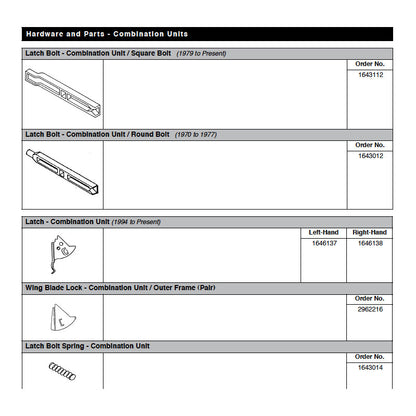 Knife Latch - Left Hand - Andersen Double Hung Windows, 1994 to Present