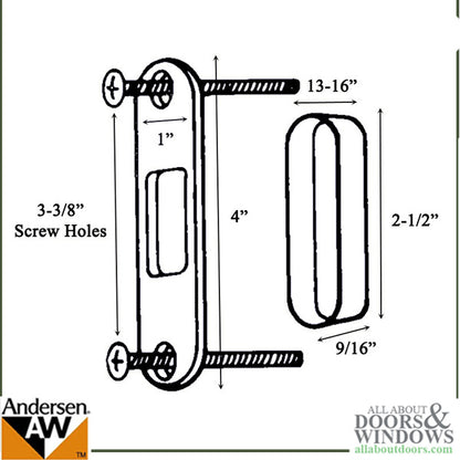Andersen Perma-Shield Metal 4 Inch Gliding Door Strike and L