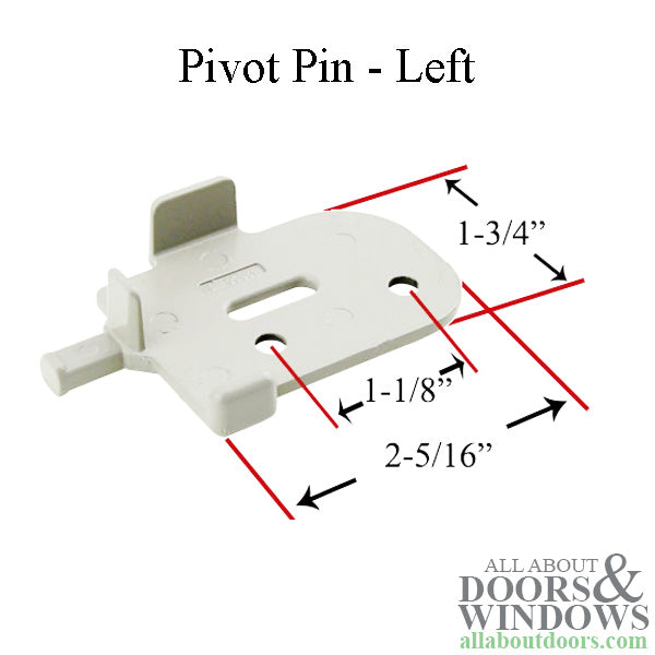 Andersen Tilt-Wash Pivot Pin, Left - White