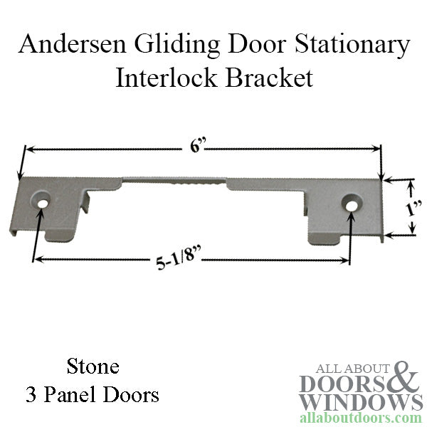 Andersen Perma-Shield 3-Panel Gliding Door - Stationary Interlock Bracket - Stone