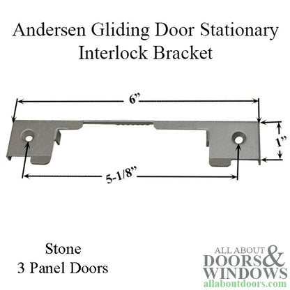 Andersen Perma-Shield 3-Panel Gliding Door - Stationary Interlock Bracket - Stone