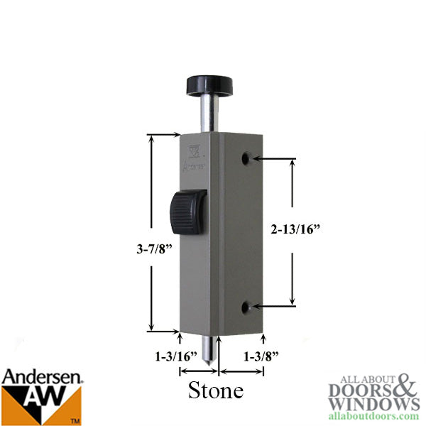 Andersen Auxiliary Foot Bolt Lock for Frenchwood Gliding Door - Stone