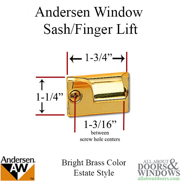 Andersen Estate Finger Lift, Tilt-Wash DC and Tilt-Wash - Pair - Bright Brass