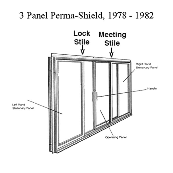 Andersen Perma-Shield 3 Panel Gliding Door, LH Operating Lock Stile Weatherstrip - White