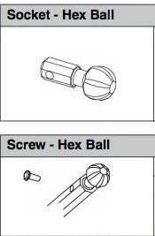 Andersen Shade Extension Pole Socket, Hex Ball