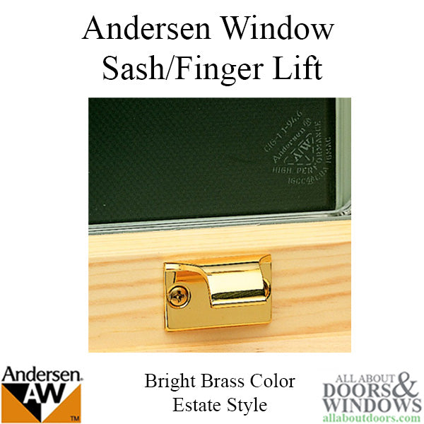 Andersen Estate Finger Lift, Tilt-Wash DC and Tilt-Wash - Pair - Bright Brass