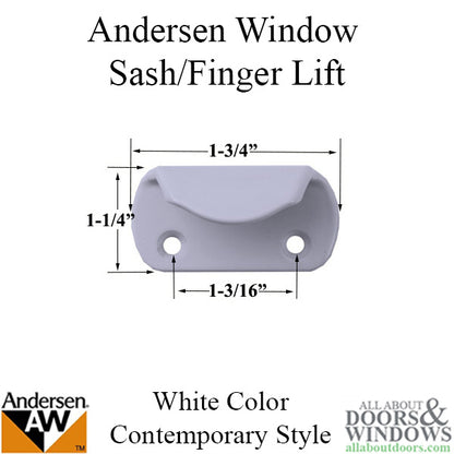 Andersen Contemporary Finger Lift, Metal - White