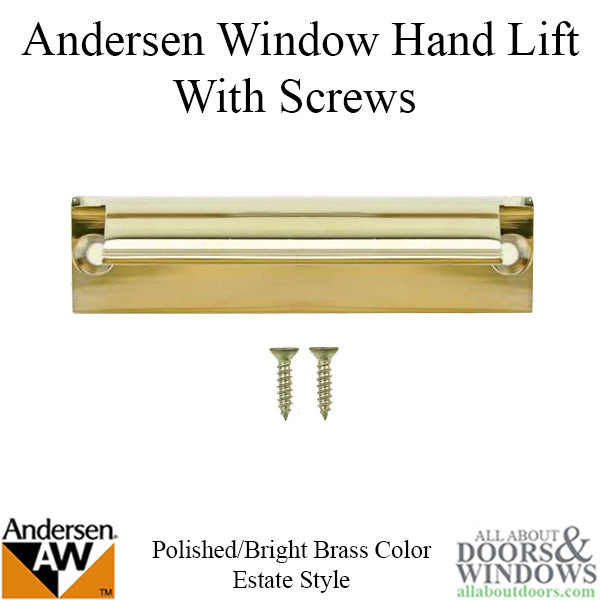Andersen Estate Hand Lift, Tilt-Wash (DC) and Tilt-Wash (TW) Windows - Bright/Polished Brass