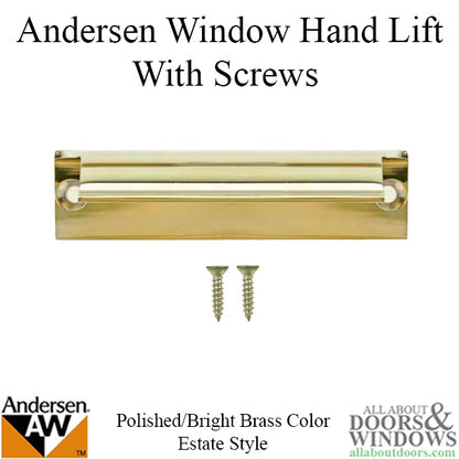 Andersen Estate Hand Lift, Tilt-Wash (DC) and Tilt-Wash (TW) Windows - Bright/Polished Brass