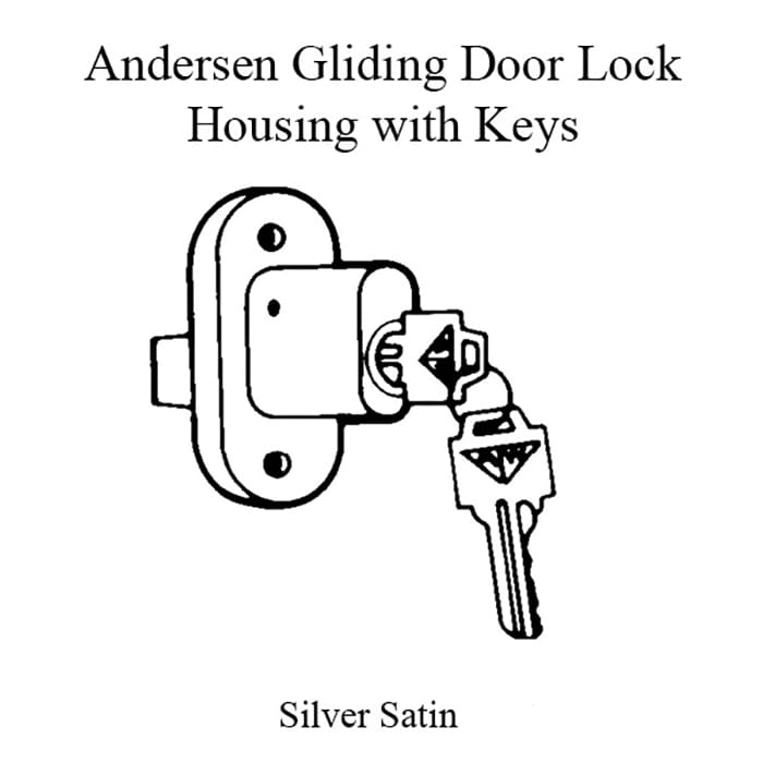 Andersen Perma-Shield Gliding Doors - Lock Housing with Keys - 3 Panel - Silver Satin