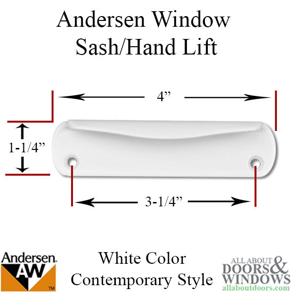 Andersen Contemporary Hand Lift, 200 Series double hung window, Metal - White