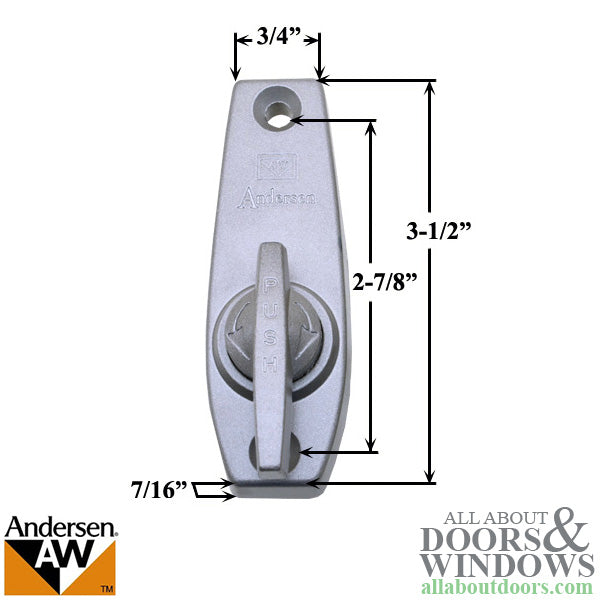Andersen Push & Turn Style Thumb Latch for a 3 Panel Gliding