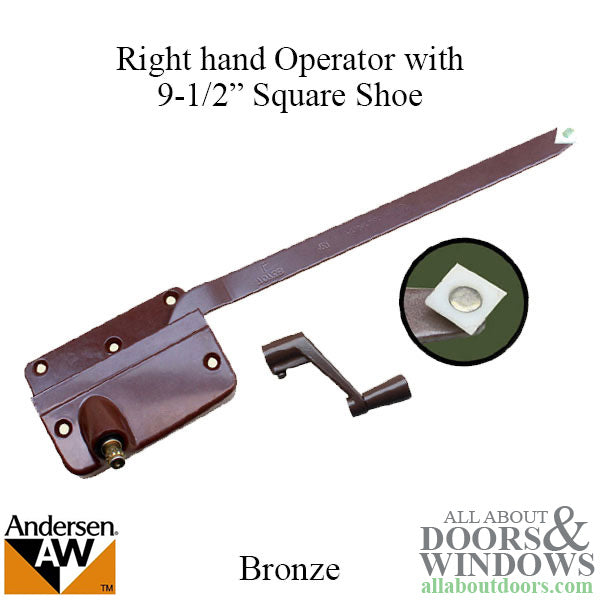 Andersen 7073B Operator w/ Handle 9-1/2 Inch Arm Square Shoe