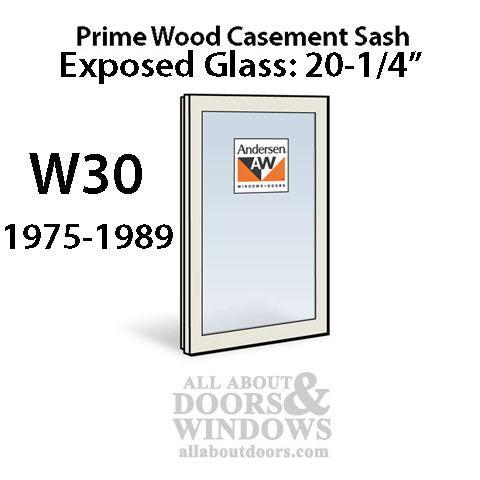 Andersen Dual Pane Sash, W30 Primed Casement 1975-1989