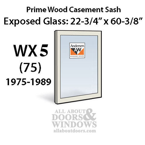 Andersen Dual Pane Sash, WX5 (77) EG 22-3/4, 1975-1989