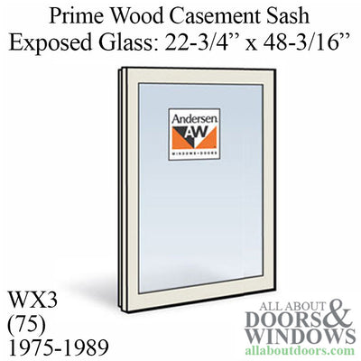Andersen Dual Pane Sash, WX4 (77) EG 22-3/4, 1975-1989