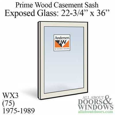 Andersen Dual Pane Sash, WX3 (77) EG 22-3/4, 1975-1989