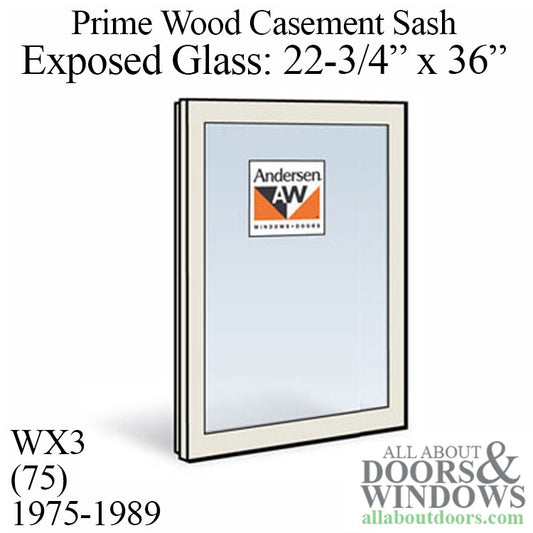 Andersen Dual Pane Sash, WX3 (77) EG 22-3/4, 1975-1989