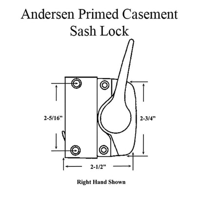 Sash Lock - Andersen Casement 1974-80, RH- Stone