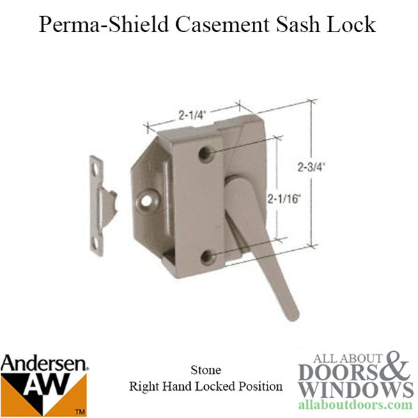 Andersen Casement Window Sash Lock, Perma-Shield 1979-95, RH
