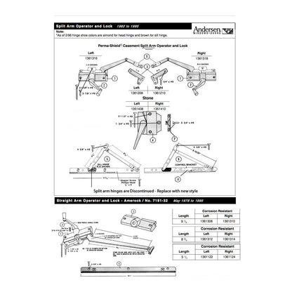 Andersen Casement Window Sash Lock, Perma-Shield 1979-95, LH
