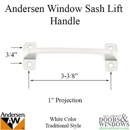 Andersen Sash Lift, 4 screw holes - White