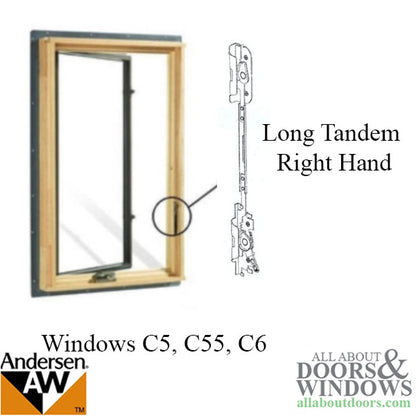 Andersen Window Long Tandem Replacement Lock, Long/Flush mou
