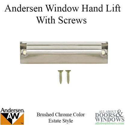 Andersen Tilt-Wash DC and Tilt-Wash - Estate Hand Lifts w/ Screws, Pair - Brushed Chrome