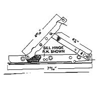 Discontinued Andersen Perma-Shield Casement Right Hand Head Hinge (1971-81) - Stainless Steel