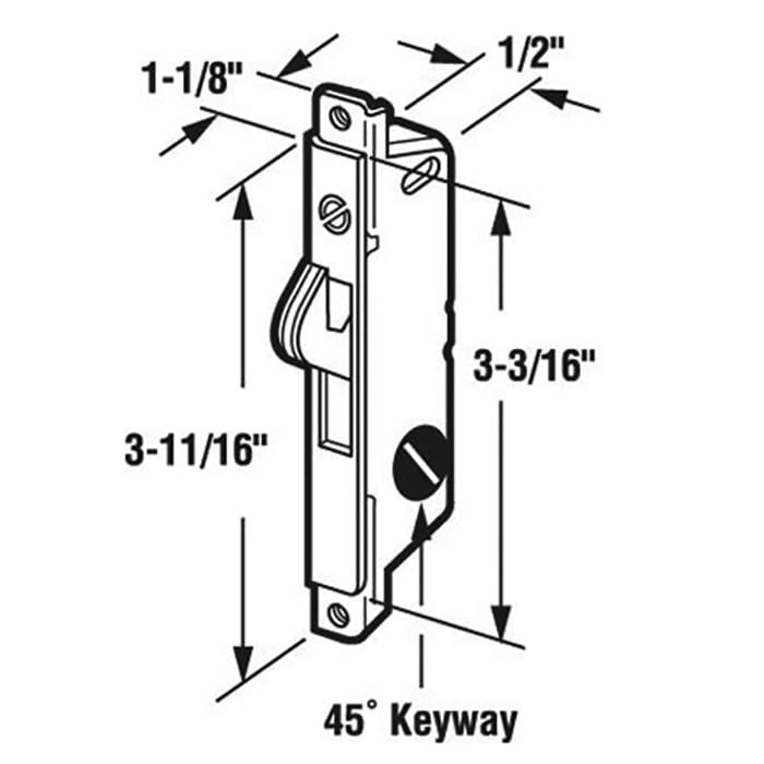 Andersen Deadlock with Metal Tabs for Primed Wood Gliding Pa