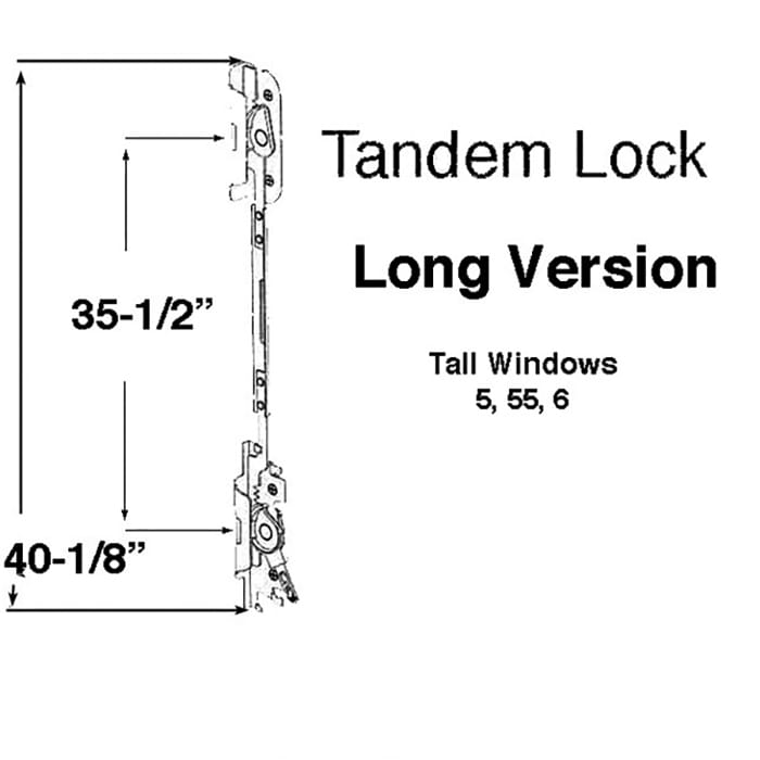 Andersen Window Long Tandem Replacement Lock, Long/Flush mou