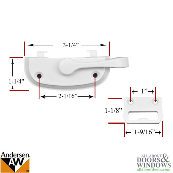 Andersen Sash Lock Kit 200 Series Tilt-Wash Window in White
