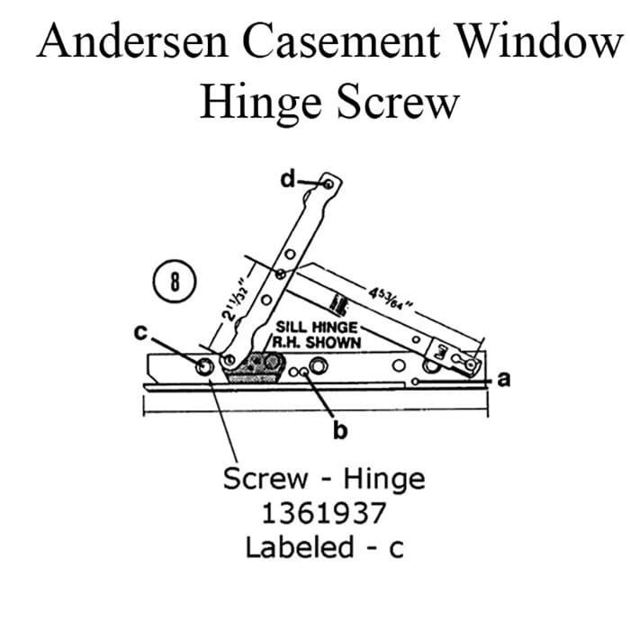 Andersen Perma-Shield Casement Window Hinge Screw, No. 7, 5/8"