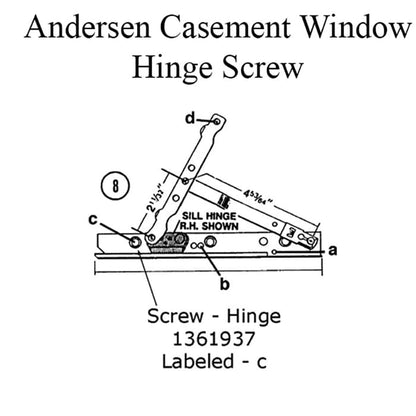 Andersen Perma-Shield Casement Window Hinge Screw, No. 7, 5/8"