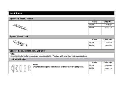 Andersen Shim / Spacer for DH sash lock keeper - Stone