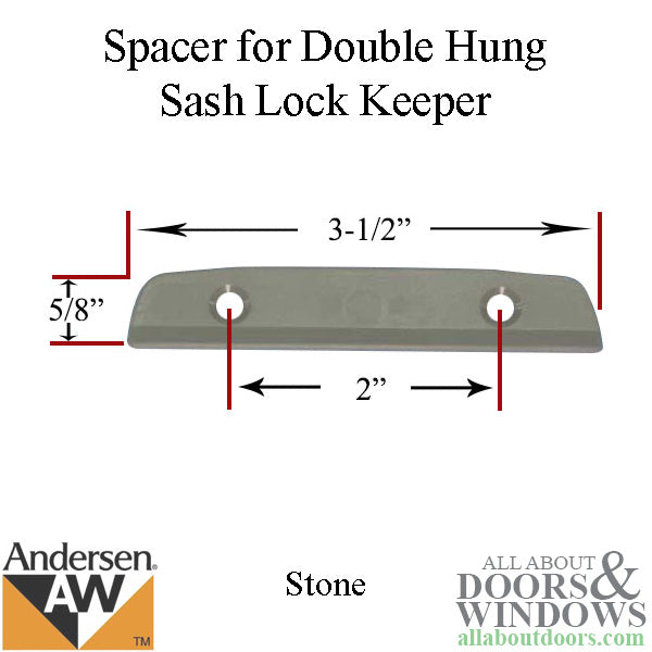 Andersen Shim / Spacer for DH sash lock keeper - Stone