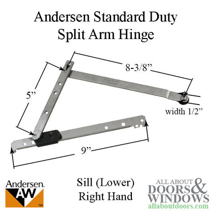 Andersen Standard Duty Split Arm Right Handed Sill Hinge, 1995-1998
