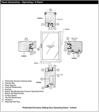 Channel, Andersen Primed wood Gliding Door 6/9 Operating