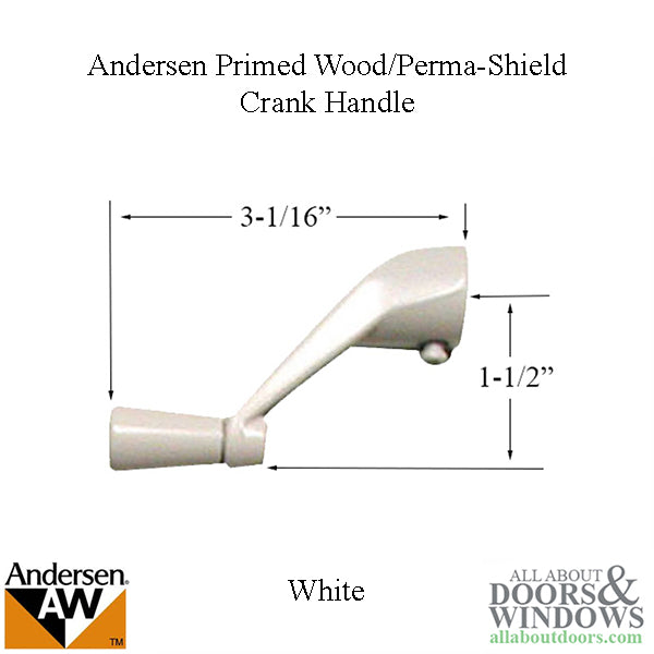Andersen Window Primed Wood/Perma-Shield Crank Handle - White