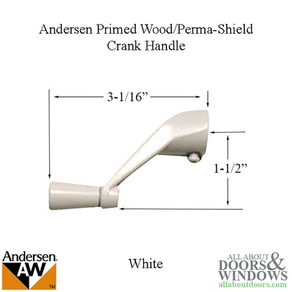 Andersen Window Primed Wood/Perma-Shield Crank Handle - White