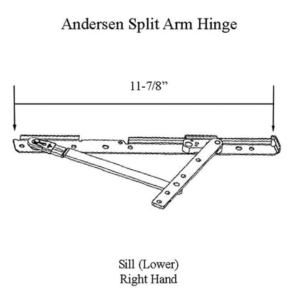 Andersen Casement Right-Hand Corrosion Resistant Split-Arm Sill Hinge