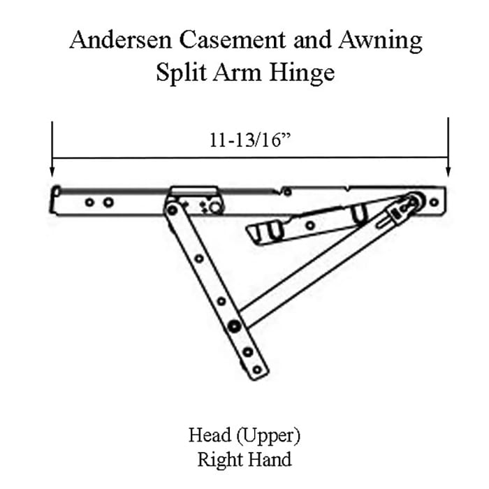 Andersen Awning/Casement Right-Hand Split Arm Head Hinge