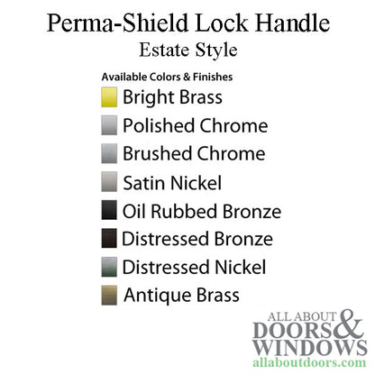 Andersen Perma-Shield Lock Handle, Estate Style - Satin Nickel