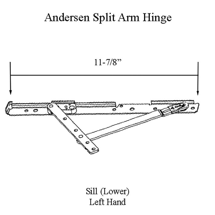 Andersen Casement Left-Hand Corrosion Resistant Split-Arm Sill Hinge