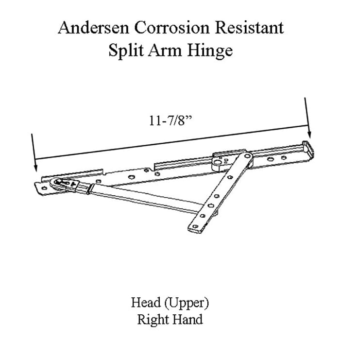 Andersen Awning/Casement Corrosion Resistant Right-Hand Split-Arm Head Hinge