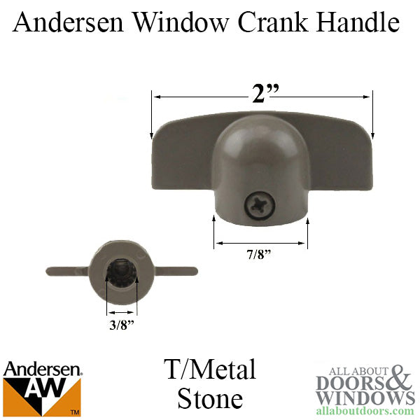 Andersen Casement Window Crank/Handle - T/Metal - Stone